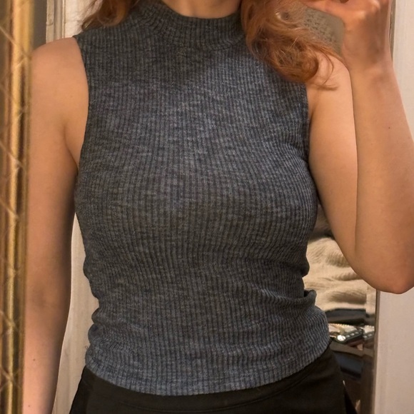 Blue Knit Mock Neck - Picture 2 of 3